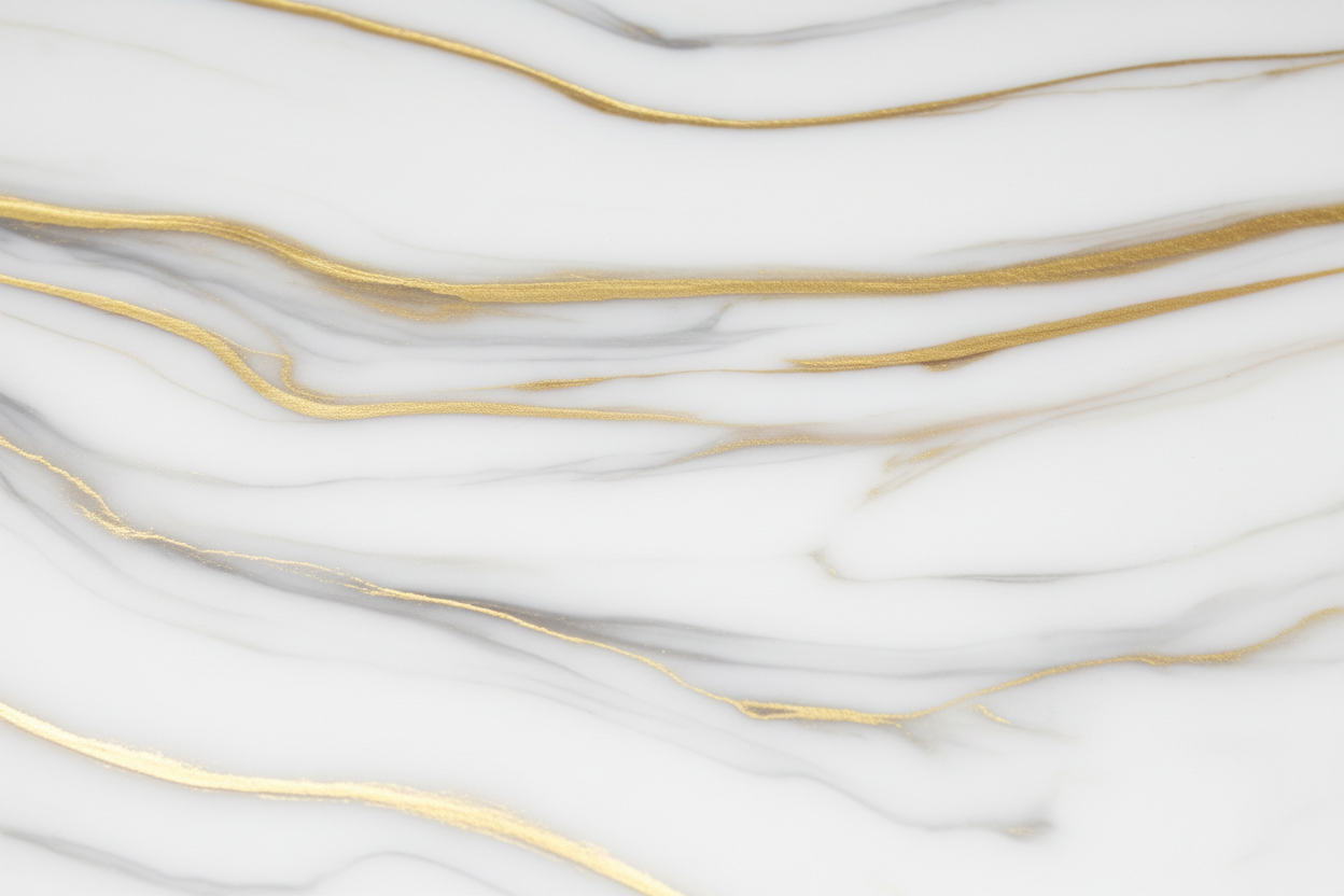 Make a marble like texture made out of epoxy resin. Use gold and grey colours as an accent, the base colour is white. make the resolution 1920x1280px